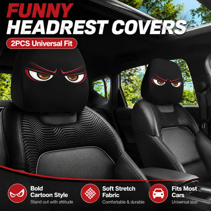 😆 Funny Cartoon Car Headrest Covers – 2PCS Universal Fit 🚗 - SPOOKY NIGHT EDITION / 1 Pair (2 PCS)