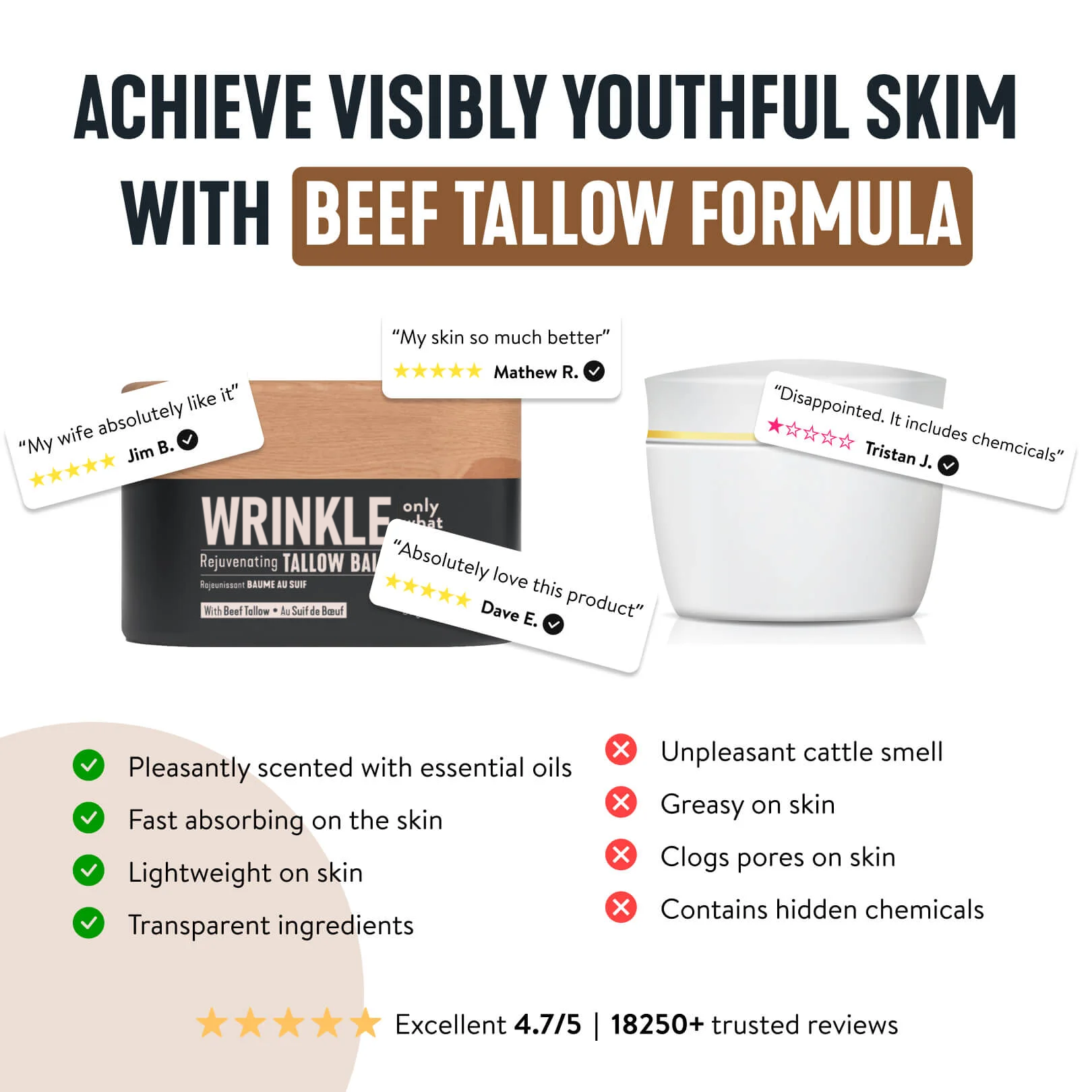 Wrinkle Defense Tallow Balm — Reclaim a Sharper, More Refreshed Look