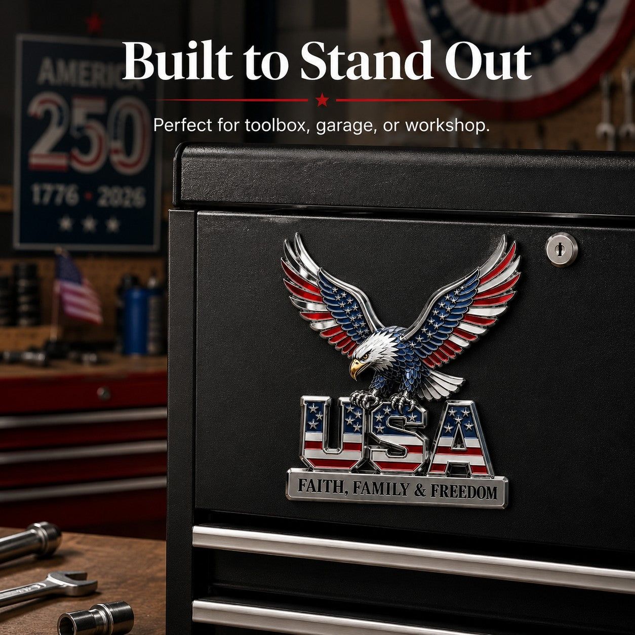 ★USA Faith, Family &amp; Freedom★ Metal Car Emblem