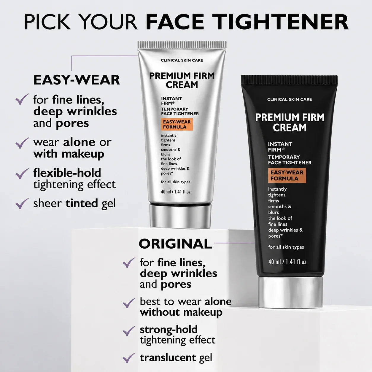 Instant Firming Temporary Face Tightener Easy-Wear Formula