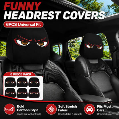 😆 Funny Cartoon Car Headrest Covers – 2PCS Universal Fit 🚗 - SPOOKY NIGHT EDITION / 1 Pair (2 PCS)