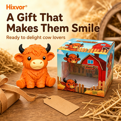 🔥Last Day 49% OFF -  🐮 Highland Cow Squishy – Squeeze, Relax & Smile! 🧡