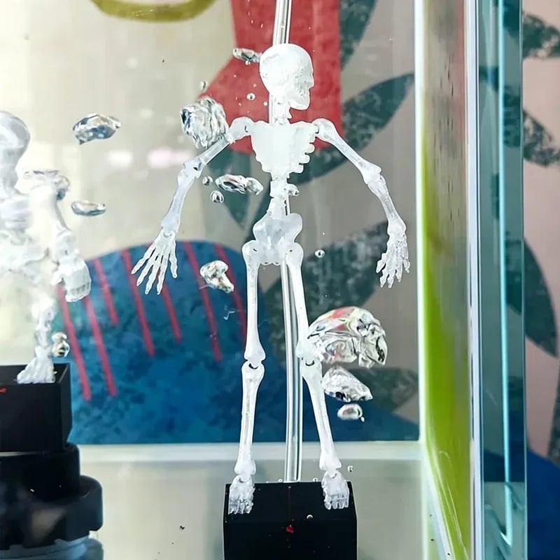 🎃 Dancing Skeleton Aquarium Ornament – Halloween Bubble Tank Decor 💀