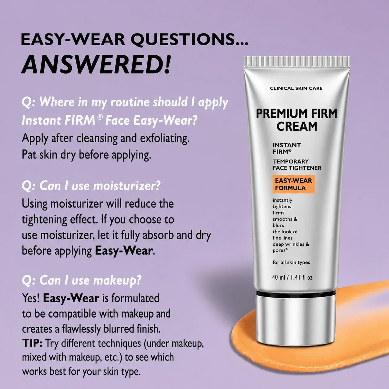 Instant Firming Temporary Face Tightener Easy-Wear Formula