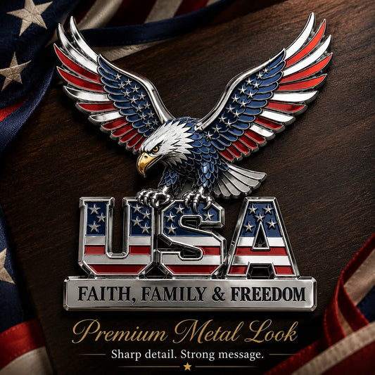 ★USA Faith, Family &amp; Freedom★ Metal Car Emblem