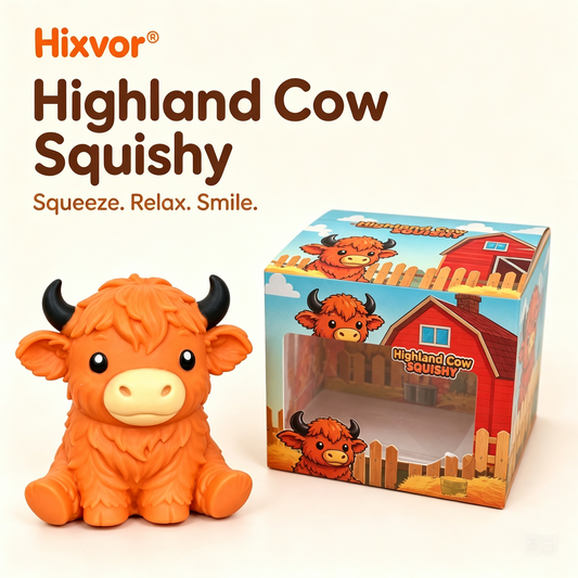 🔥Last Day 49% OFF -  🐮 Flumyr® Highland Cow Squishy – Squeeze, Relax & Smile! 🧡
