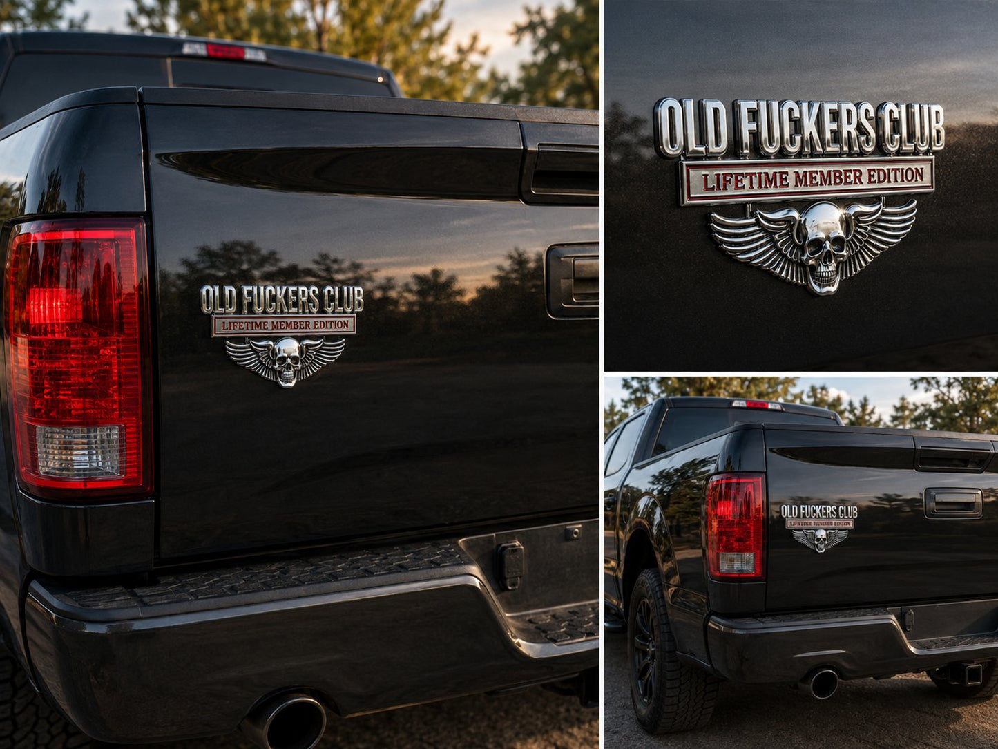 💀OLD F*CKERS CLUB Metal Car Emblem - BUY 1
