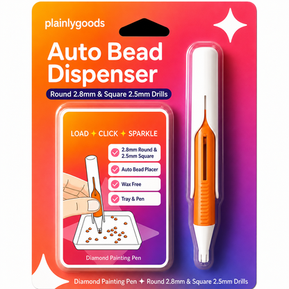 🔥 Last Day 50% OFF – 💎 Automatic Diamond Painting Bead Dispenser Pen & Tray Set
