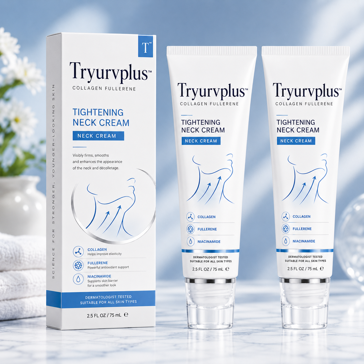 ✨ Tryurvplus™ Instant Neck Lift Cream  —  🧴 Infused with Retinol & Hyaluronic Acid | Firms the Neck, Reduces Wrinkles & Double Chin