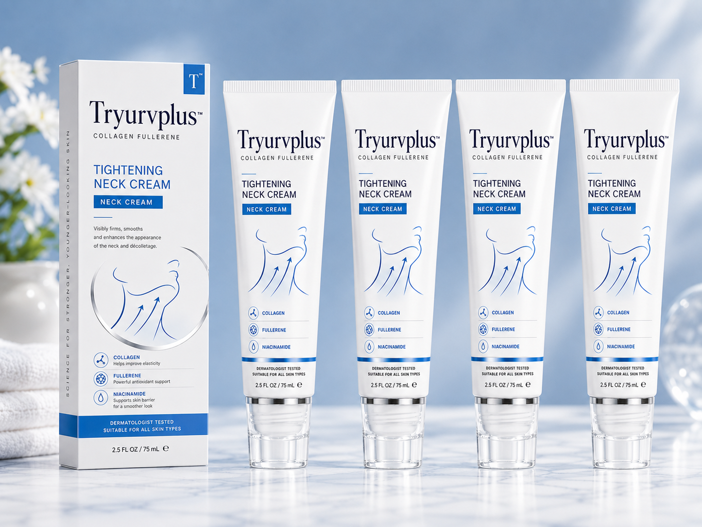 ✨ Tryurvplus™ Instant Neck Lift Cream  —  🧴 Infused with Retinol & Hyaluronic Acid | Firms the Neck, Reduces Wrinkles & Double Chin