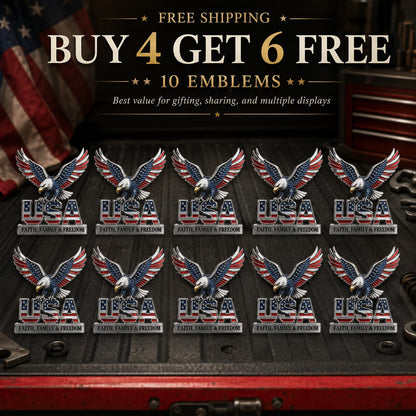 ★USA Faith, Family &amp; Freedom★ Metal Car Emblem
