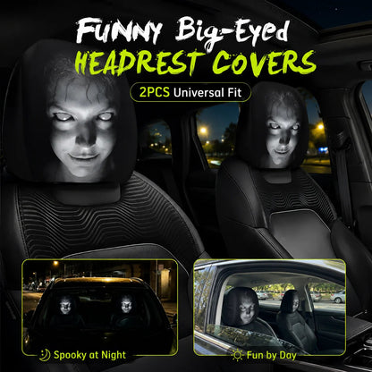 😆 Funny Cartoon Car Headrest Covers – 2PCS Universal Fit 🚗 - SPOOKY NIGHT EDITION / 1 Pair (2 PCS)