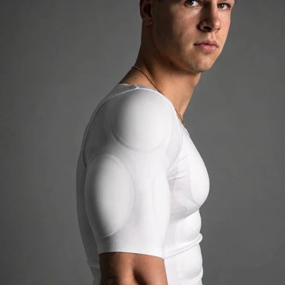 Men Padded Muscle Shaper Compression Undershirt
